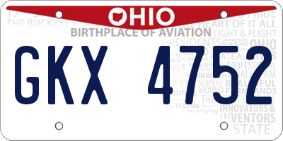 OH license plate GKX4752