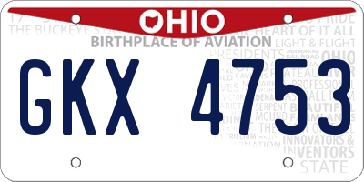 OH license plate GKX4753