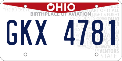 OH license plate GKX4781