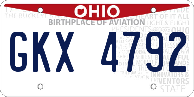 OH license plate GKX4792