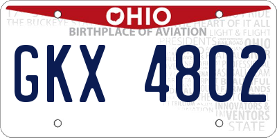 OH license plate GKX4802