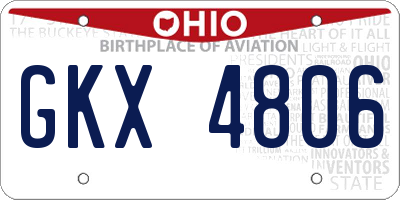 OH license plate GKX4806