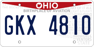 OH license plate GKX4810