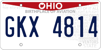 OH license plate GKX4814