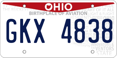 OH license plate GKX4838