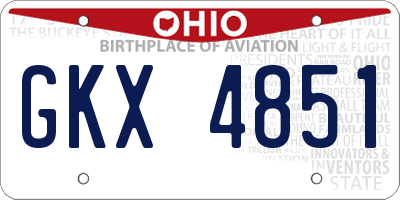 OH license plate GKX4851