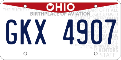 OH license plate GKX4907
