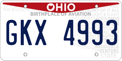 OH license plate GKX4993