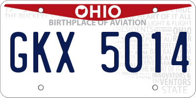 OH license plate GKX5014