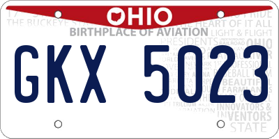 OH license plate GKX5023