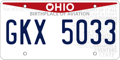 OH license plate GKX5033
