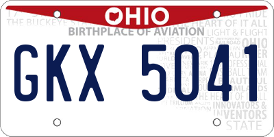OH license plate GKX5041