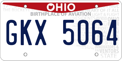 OH license plate GKX5064