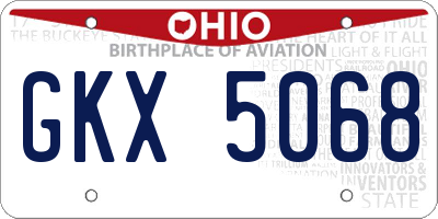 OH license plate GKX5068