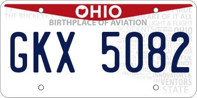 OH license plate GKX5082