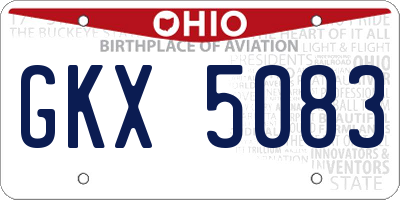 OH license plate GKX5083