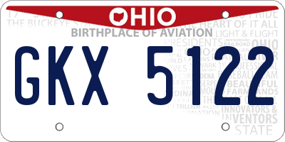OH license plate GKX5122