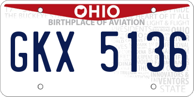 OH license plate GKX5136