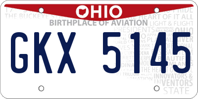 OH license plate GKX5145
