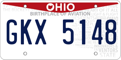 OH license plate GKX5148
