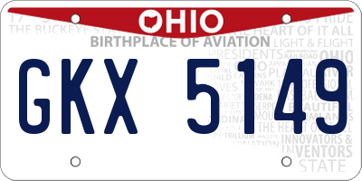 OH license plate GKX5149