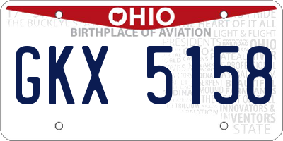 OH license plate GKX5158