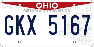 OH license plate GKX5167