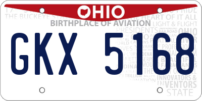 OH license plate GKX5168