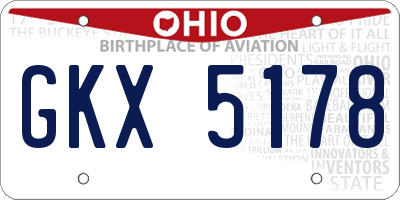 OH license plate GKX5178