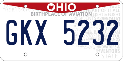 OH license plate GKX5232