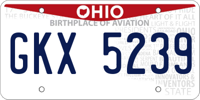 OH license plate GKX5239