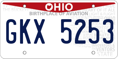 OH license plate GKX5253