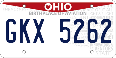 OH license plate GKX5262