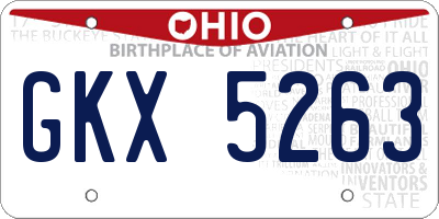 OH license plate GKX5263