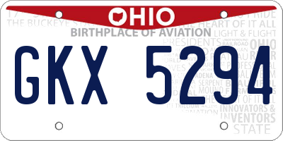 OH license plate GKX5294
