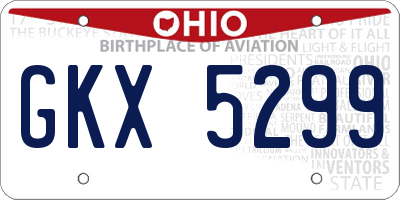 OH license plate GKX5299
