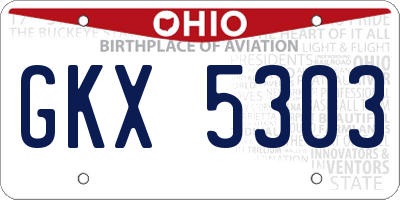 OH license plate GKX5303