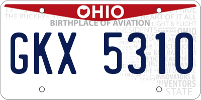 OH license plate GKX5310