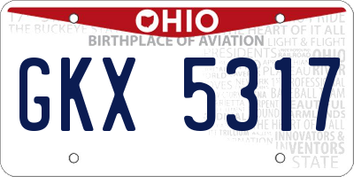 OH license plate GKX5317