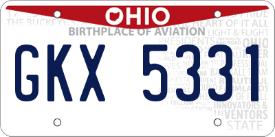 OH license plate GKX5331