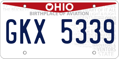 OH license plate GKX5339