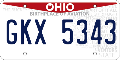 OH license plate GKX5343
