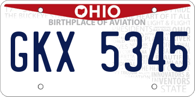 OH license plate GKX5345