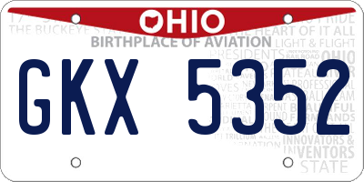 OH license plate GKX5352