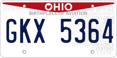 OH license plate GKX5364