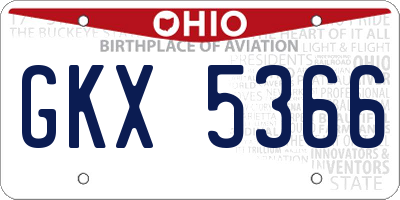 OH license plate GKX5366