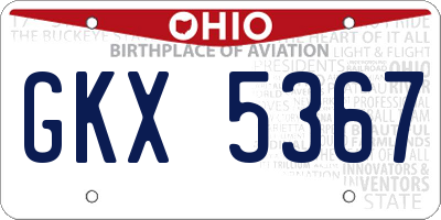 OH license plate GKX5367