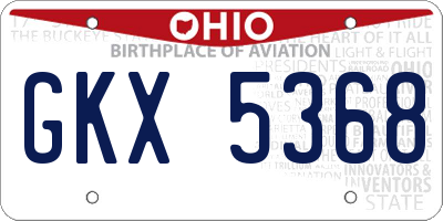 OH license plate GKX5368