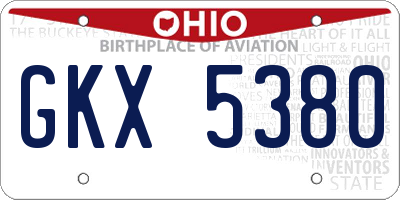 OH license plate GKX5380