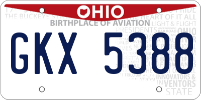 OH license plate GKX5388